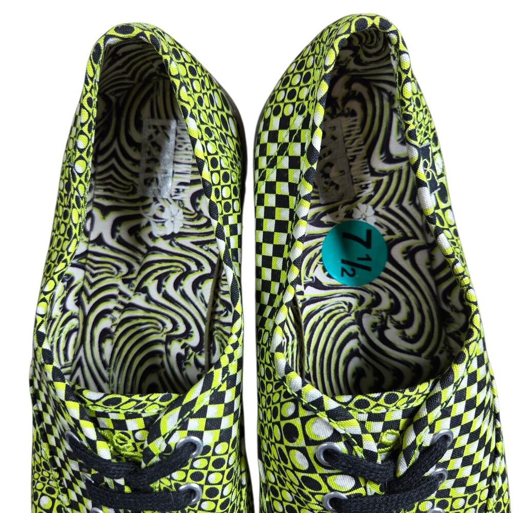 Keds x Maisie Wilen Champion TRX Sneakers Womens 7.5 Green Neon Optical Illusion - Picture 7 of 11